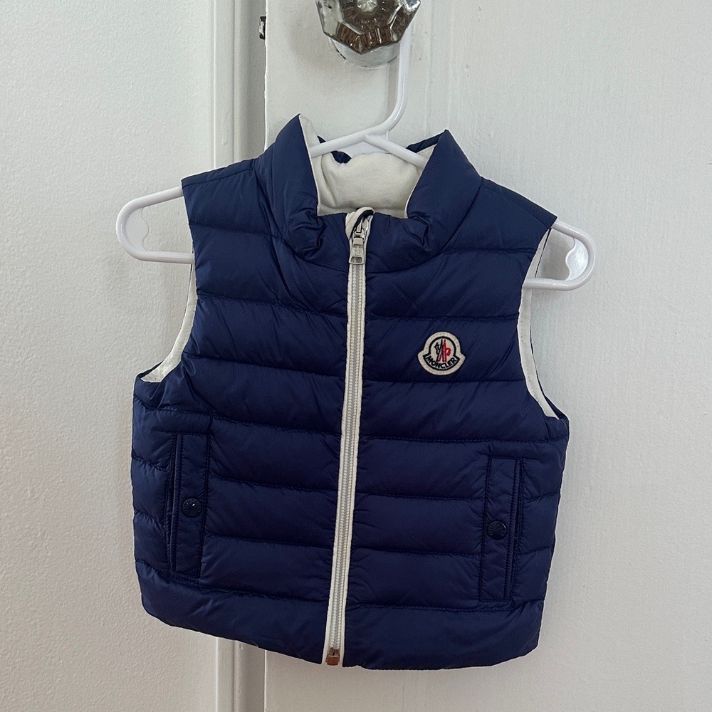 Moncler Kids Navy Blue Puffer Vest